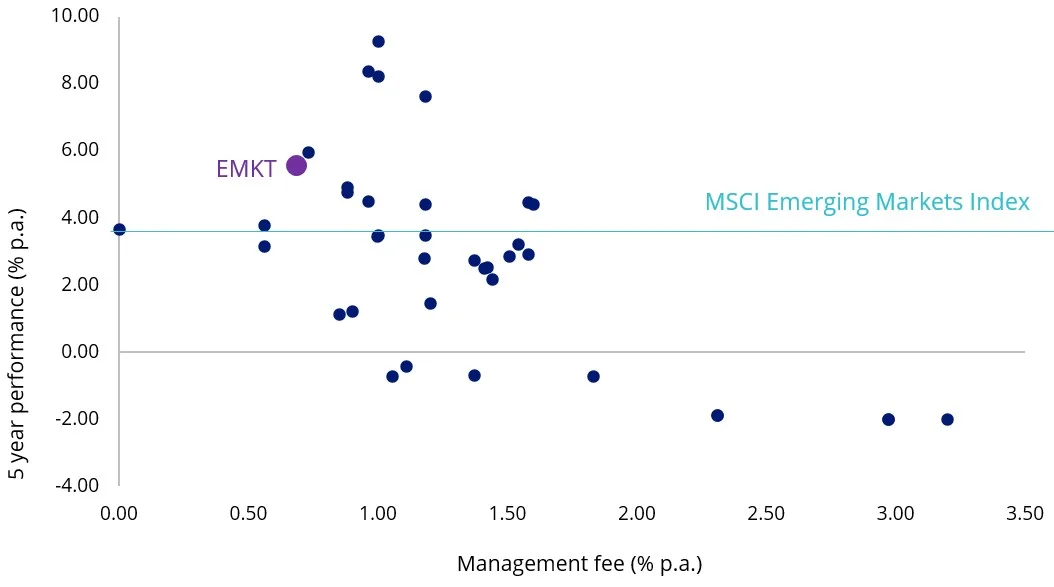 five year performance vs fees.webp